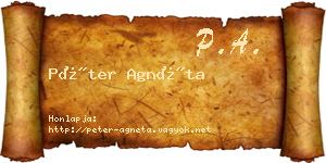 Péter Agnéta névjegykártya